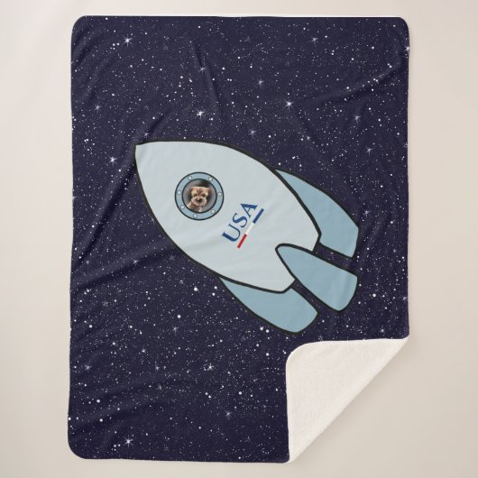 KiniArt Rocket Dog Border Terrier Sherpa Blanket Sherpadecke (Vorderseite)