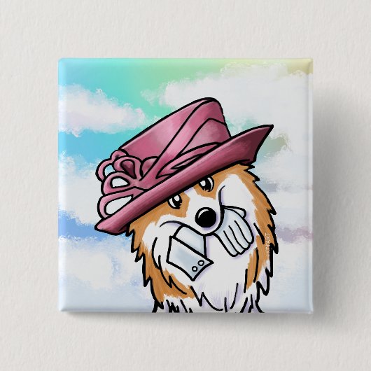 KiniArt Royal Corgi Knopf Button (Vorderseite)