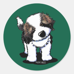 KiniArt Saint Bernard Runder Aufkleber