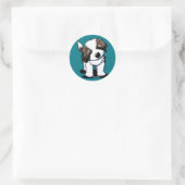 KiniArt Saint Bernard Runder Aufkleber (Tasche)
