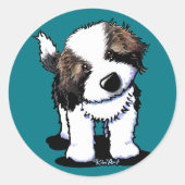 KiniArt Saint Bernard Runder Aufkleber (Vorderseite)