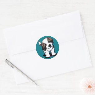 KiniArt Saint Bernard Runder Aufkleber