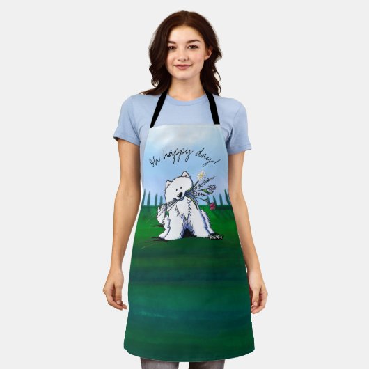 KiniArt Samoyed All-over Print-Schürze Schürze (Getragen)