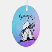 KiniArt Samoyed Classic Round Sticker Ornament Aus Metall (Vorderseite Rechts)