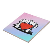 KiniArt Samoyed Heartfelt Duo Fliese (Seite)