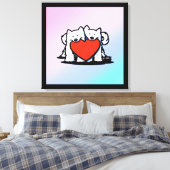 KiniArt Samoyed Liebe Leinwanddruck (Insitu (Schlafzimmer))
