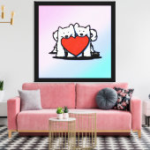KiniArt Samoyed Liebe Leinwanddruck (Insitu (Wohnzimmer))