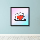 KiniArt Samoyed Liebe Leinwanddruck (Insitu (Holzboden))