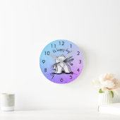 KiniArt Samoyed Runde Wanduhr (Zuhause)