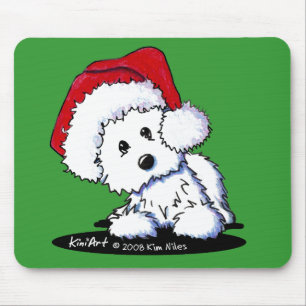 KiniArt Santa Baby Westie Dog Geschenke Mousepad