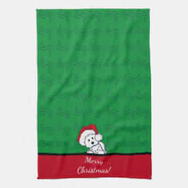 KiniArt Santa Baby Westie Weihnachten Geschirrtuch