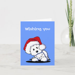 KiniArt Santa Westie Dog Christmas Cards Feiertagskarte