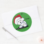 KiniArt Santa Westie Dog Geschenke Runder Aufkleber (Umschlag)