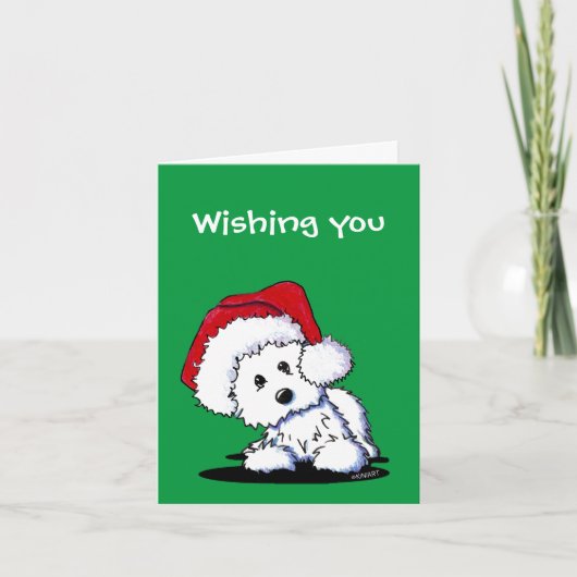 KiniArt Santa Westie Hunde Weihnachtskarten Feiertagskarte (Vorderseite)