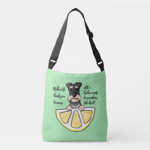 KiniArt Schnauzer Life Lemons Crossbody Bag Tragetaschen Mit Langen Trägern