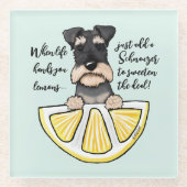 KiniArt Schnauzer Life Lemons Glass Untersetzer (Vorderseite)