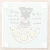 KiniArt Schnauzer Life Lemons Glass Untersetzer (Rückseite)