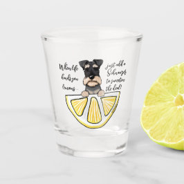 KiniArt Schnauzer Life Lemons Shot Glass Schnapsglas