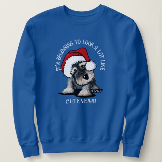 KiniArt Schnauzer Weihnachts-Sweatshirt Sweatshirt (Design vorne)