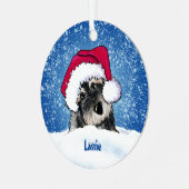 KiniArt Schnauzer Weihnachtsmetallschmuck Ornament Aus Metall (Vorderseite links)