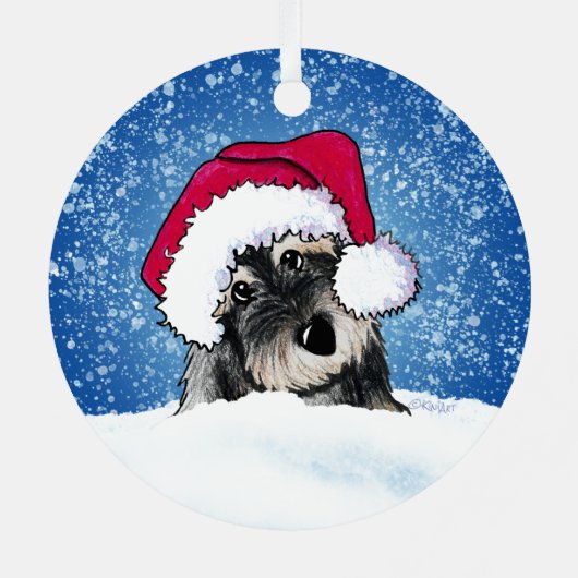 KiniArt Schnauzer Weihnachtsmetallschmuck Ornament Aus Metall (Rückseite)