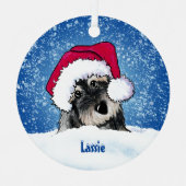 KiniArt Schnauzer Weihnachtsmetallschmuck Ornament Aus Metall (Vorderseite)