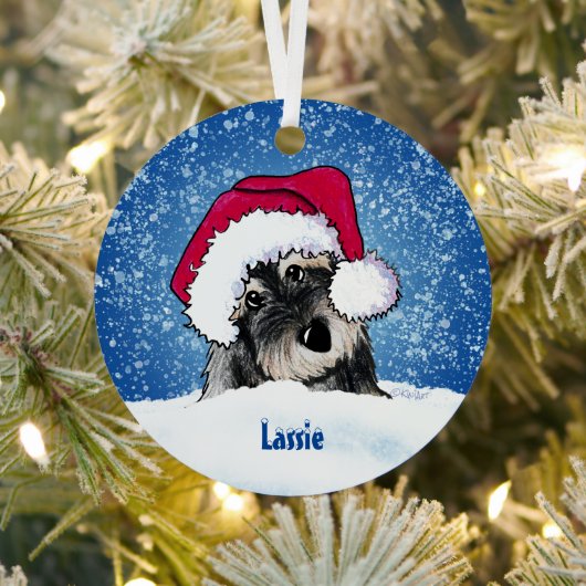 KiniArt Schnauzer Weihnachtsmetallschmuck Ornament Aus Metall (InSitu)