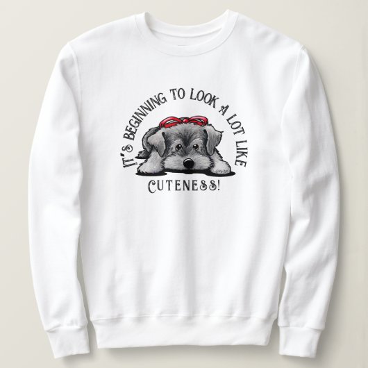 KiniArt Schnauzer Welpe Christmas Sweatshirt (Design vorne)
