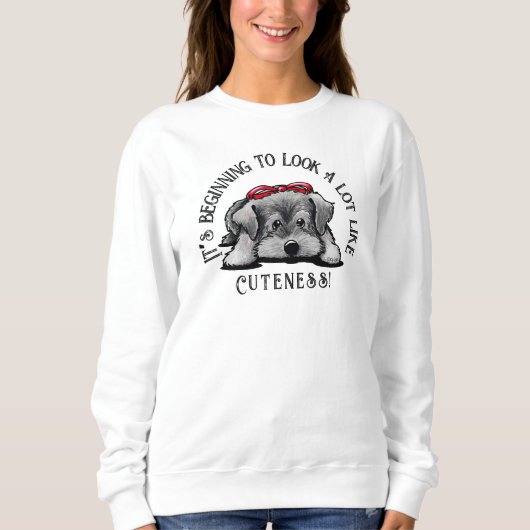 KiniArt Schnauzer Welpe Christmas Sweatshirt (Vorderseite)