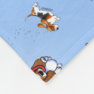 KiniArt Schnorcheln Basset Hounds Sherpa Blanket Fleecedecke