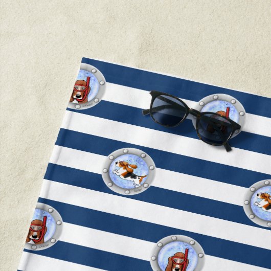 KiniArt Schnorcheln Basset Hounds Strandtuch (Beispiel)