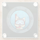 KiniArt Schnorcheln Cairn Terrier Glasuntersetzer (Rückseite)