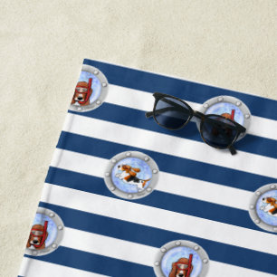 KiniArt Schnorchelnde Basset Hounds Strandtuch