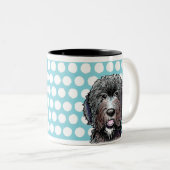 KiniArt Schwarz-Gekritzel Zweifarbige Tasse (VorderseiteRechts)