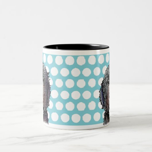 KiniArt Schwarz-Gekritzel Zweifarbige Tasse (Mittel)