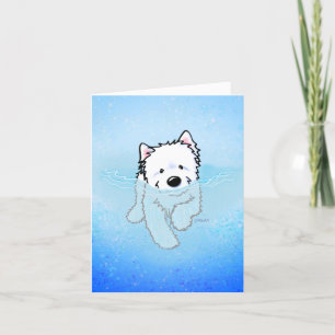 KiniArt Schwimmender Westie Grußkarte Dankeskarte