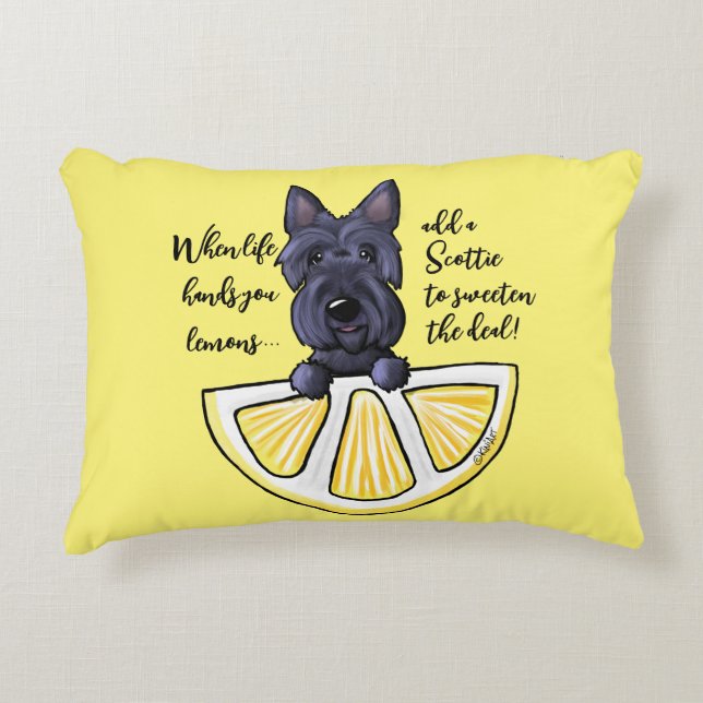 KiniArt Scottie Life Lemons Accent Pillow Dekokissen (Vorderseite)
