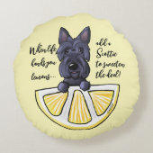 KiniArt Scottie Life Lemons Accent Pillow Rundes Kissen (Rückseite)