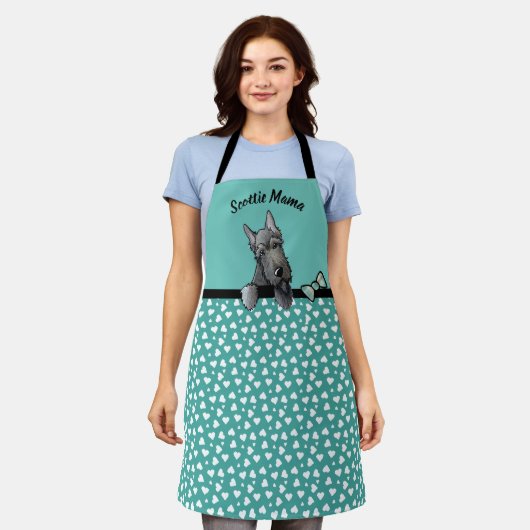 KiniArt Scottish Terrier All-Over Print Schürze (Getragen)