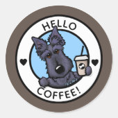 KiniArt Scottish Terrier Coffee Stickers (Vorderseite)