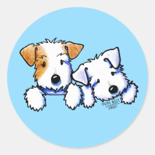 KiniArt Sealyham Terriers Runder Aufkleber