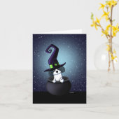 KiniArt Shih Tzu Witch Halloween Karte (Gelbe Blume)