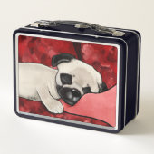 KiniArt Sleepy Mops Metall Brotdose (Rückseite)