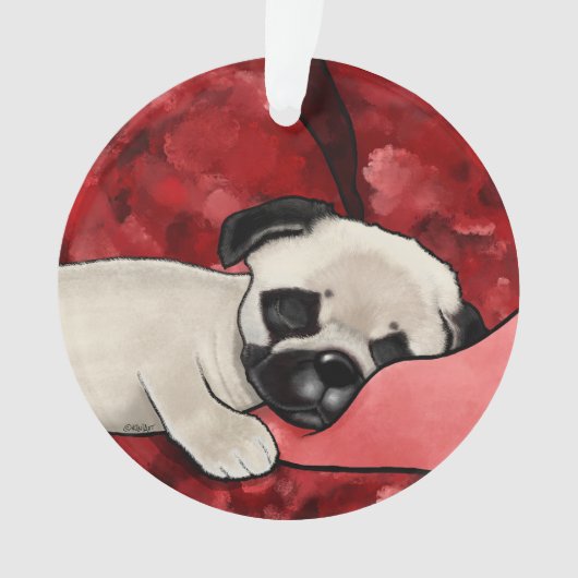 KiniArt Sleepy Mops Ornament (Vorderseite)