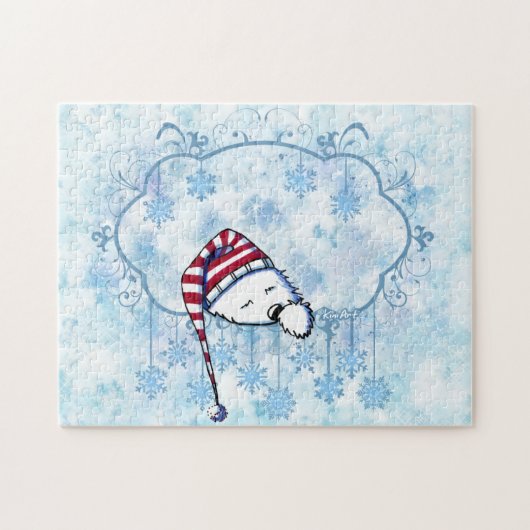 KiniArt Sleepy Westie Winterland Puzzle (Horizontal)