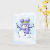 KiniArt Snowman & Bird Karte (Gelbe Blume)