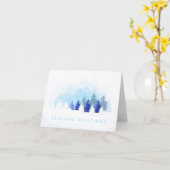 KiniArt Snowy Forest Weihnachtskarten Karte (Gelbe Blume)