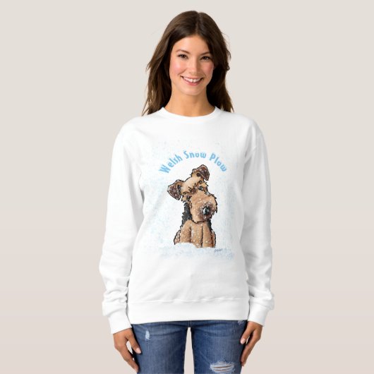 KiniArt Snowy Welsh Terrier Sweatshirt (Vorne ganz)