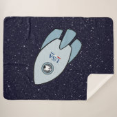 KiniArt Space Rocket Dog Westie Sherpa Blanket Sherpadecke (Vorderseite (Horizontal))