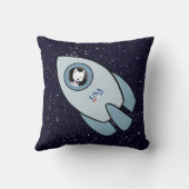 KiniArt Space Rocket Hund Westie Kissen (Rückseite)